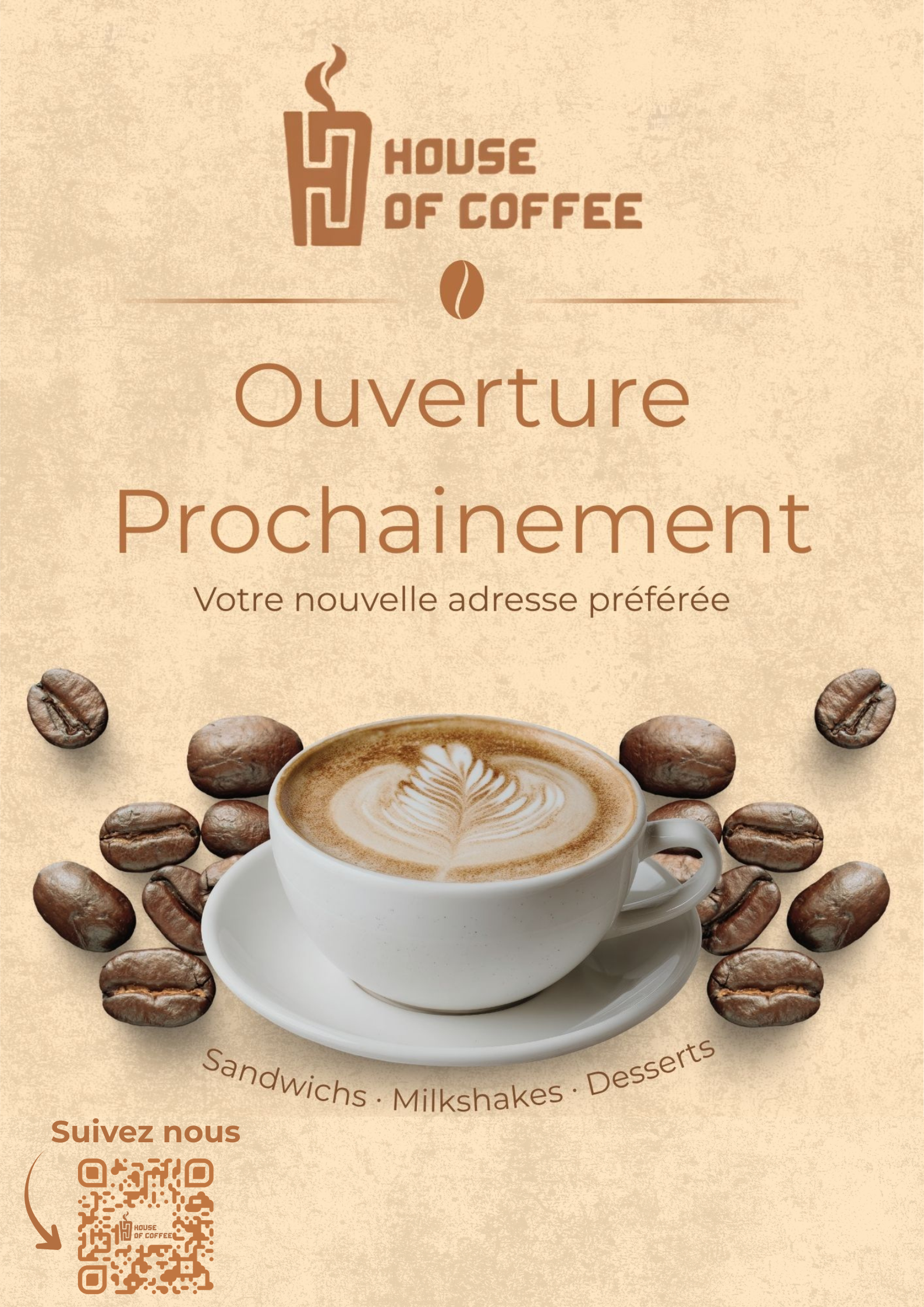 Affiche d'ouverture pour House of Coffee